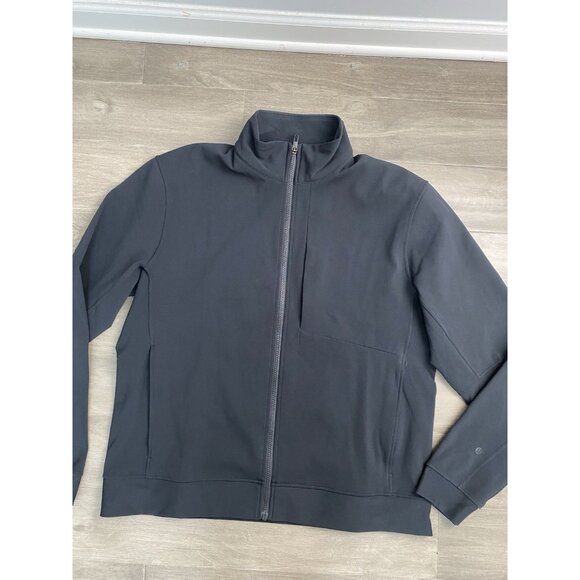Lululemon Mens Sojourn Track Bomber Jacket Full Zip Black Warpstreme Size 2xl - Picture 9 of 10